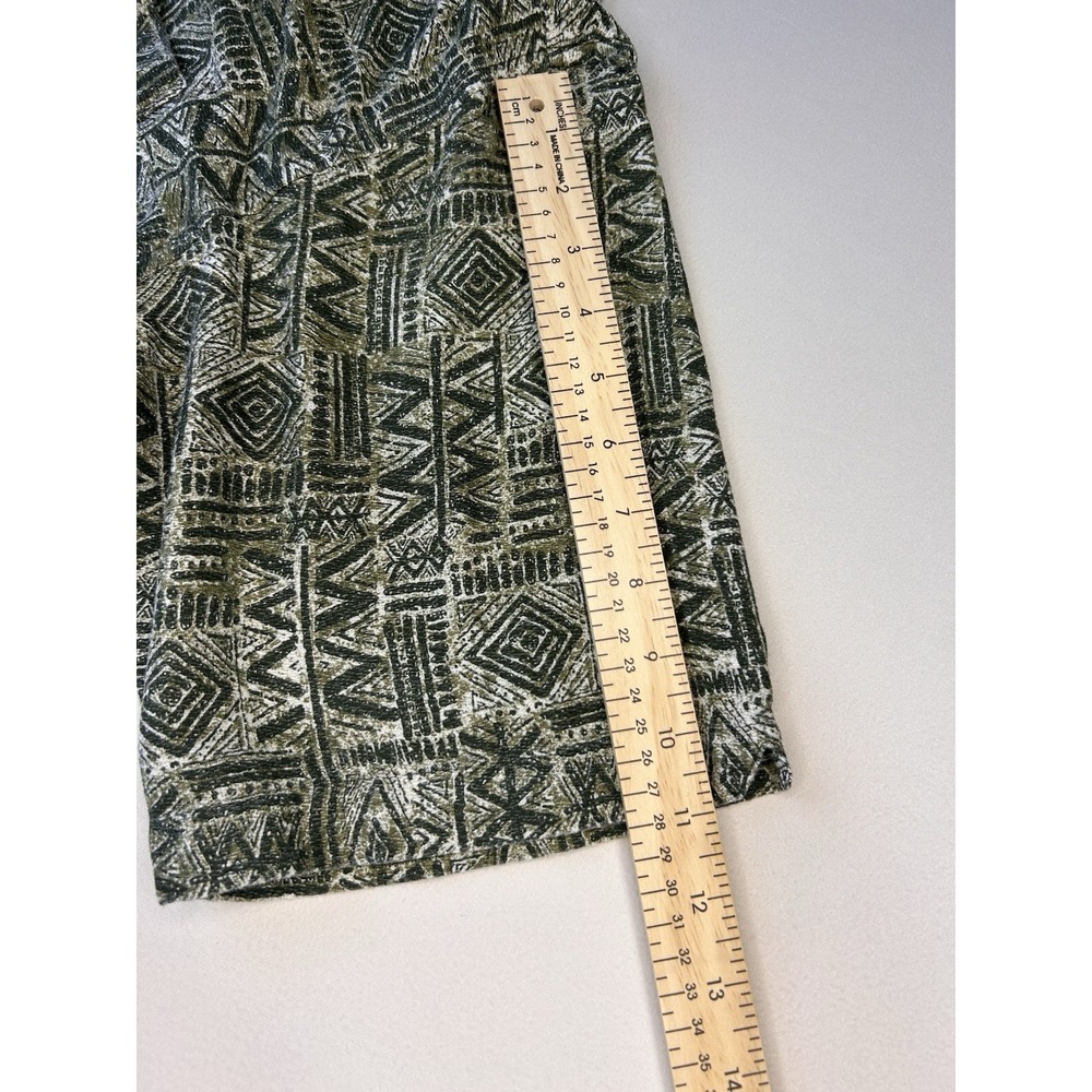 Route 66 Men's M Green Tribal Geometric Cotton Short Sleeve Button Up Shirt - Picture 9 of 10